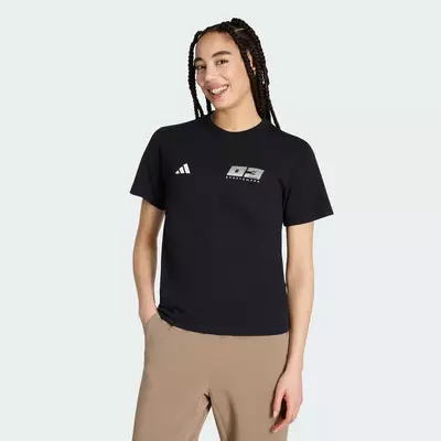 adidas Phong cách sống ÁO THUN GRAPHIC ANIMAL POP Nữ Màu xanh da trời KT2778