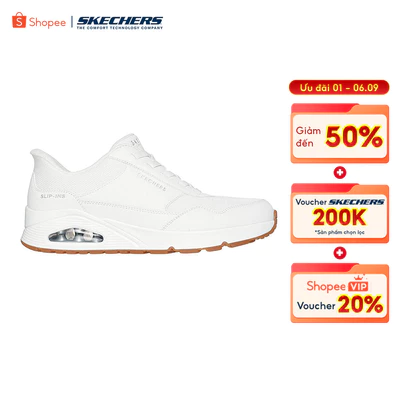 Giày Thể Thao Nam Skechers Slip-Ins Street Uno Banksia-183022-WHT Air-Cooled Memory Foam