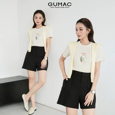 Áo Thun Nữ GUMAC Form Regular Cổ Tròn Tay Ngắn In Phía Trước Áo ATF09011