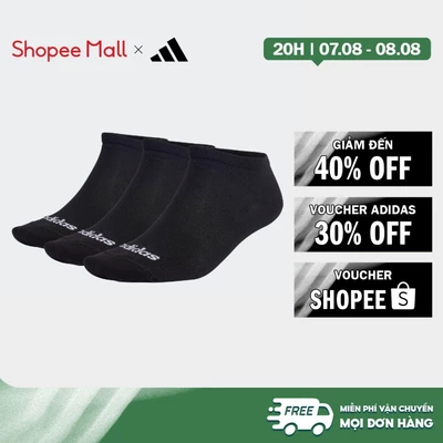 [Duy nhất 8.8 - VOUCHER 30%]adidas Lifestyle Thin Linear Low-Cut Socks 3 Pairs Unisex Black IC1299