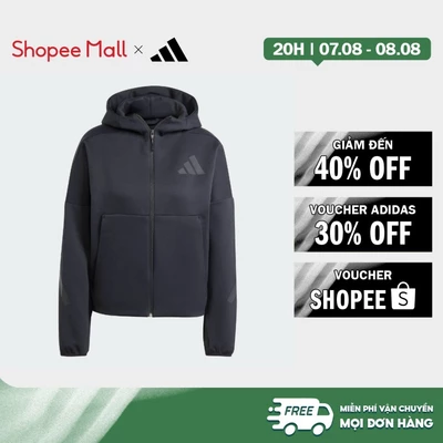 [Duy nhất 8.8 - VOUCHER 30%]adidas Phong cách sống Áo Hoodie Khóa Kéo Dọc Thân adidas Z.N.E. Nữ Đen JE7848