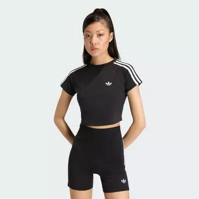 adidas Phong cách sống ÁO BABY TEE SST Nữ Đen KG3700