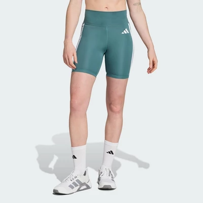adidas Gym & Training Quần Short Legging 3 Sọc Optime Essentials Nữ màu xanh lá JY2147