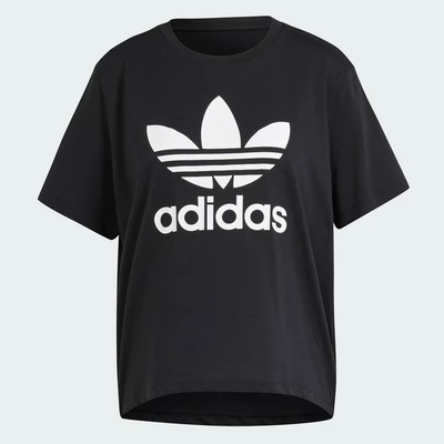 adidas Phong cách sống Áo Thun Boxy Ba Lá Adicolor Nữ Đen IU2422