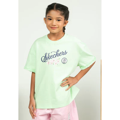 Áo Thun Tay Ngắn Bé Gái Skechers Urban Outdoor Short Sleeve Tee - SL325G274-013C Online Sale
