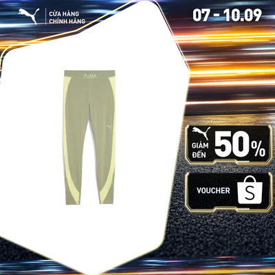 Quần Dài Thể Thao PUMA Nữ W STRONG CB TIGHT Lux Army Màu Xanh Lá