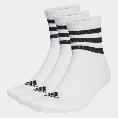 adidas Lifestyle & Basketball 3-Stripes Cushioned Sportswear Low-Cut Socks 3 Pairs Unisex White HT3456