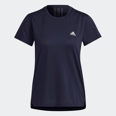 adidas Gym & Training Áo Thun Thể Thao 3 Sọc AEROREADY Designed 2 Move Nữ Màu xanh da trời HK6527