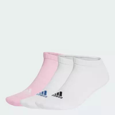 adidas Phong cách sống Bộ 3 Đôi Tất Cổ Thấp Lót Đệm Unisex trắng JC9384