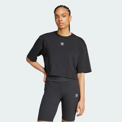 adidas Phong cách sống Áo Thun Lửng Essentials Nữ Đen IW5706
