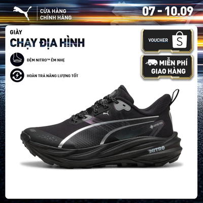 Giày Chạy Bộ PUMA Nữ Voyage NITRO 4 GTX Wns Black-Silver Màu Đen