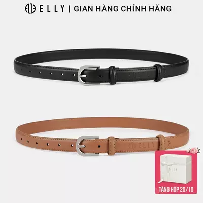 Dây lưng nữ ELLY ED88 thắt lưng da bò cao cấp khóa móc bấm thời trang sang trọng