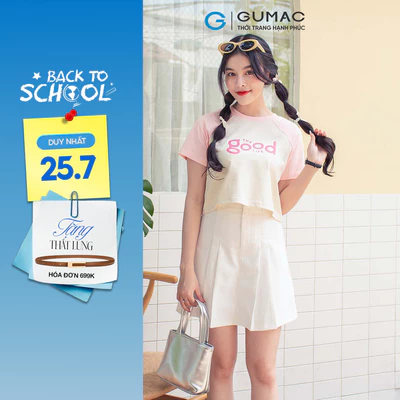 Chân váy nữ Gmorning - GUMAC dáng A xếp ly  YA24 - YVD12008