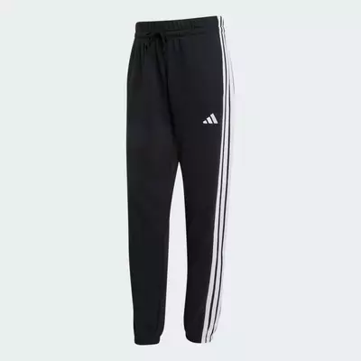 adidas Phong cách sống Quần Bo Gấu Vải Thun Da Cá 3 Sọc Essentials Nữ Đen JD5302