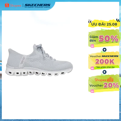Giày Thể Thao Nữ Skechers Slip-ins Sport Active Glide-Step Love Story Thường Ngày - 104555-GRY Air-Cooled Memory Foam