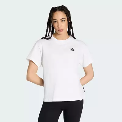 adidas Phong cách sống ÁO THUN GRAPHIC THÊU DÁNG RỘNG Nữ trắng KT2738