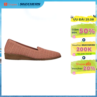 Giày Búp Bê Nữ Skechers Modern Comfort Cleo Sawdust - 158466-ROS Air-Cooled Memory Foam