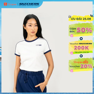 Áo Thun Tay Ngắn Nữ Skechers Skechers Authentic - Iconic Short Sleeve Tee - SL425W465-00QF