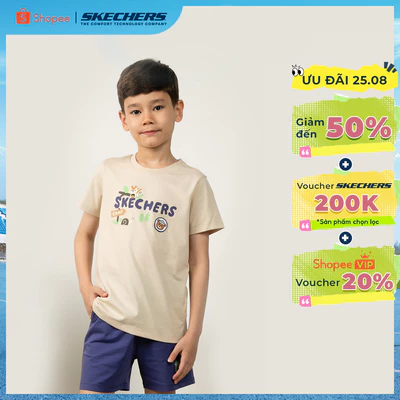 Áo Thun Tay Ngắn Bé Trai Skechers Urban Outdoor Short Sleeve Tee-SL325B268-00CN Online Sale