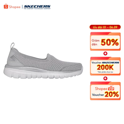 Giày Búp Bê Nữ Skechers Modern Comfort Graceful Breezestep - 100739-GRY Air-Cooled Memory Foam