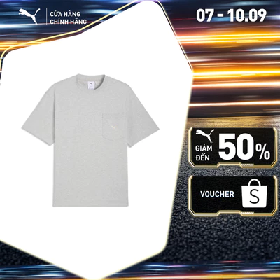 Áo Thun Thời Trang PUMA Nam SELECT Essentials Pocket Tee Light Gray Heather Màu Xám