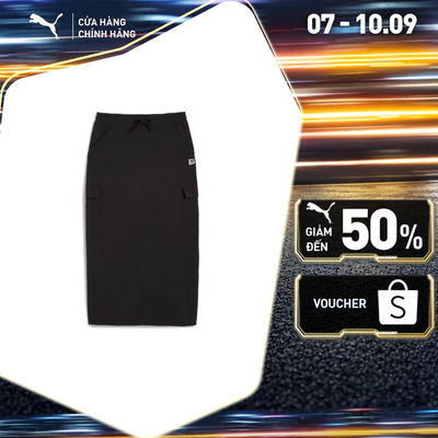 Váy Thời Trang PUMA Nữ DOWNTOWN Cargo Midi Skirt Black Màu Đen