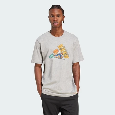 adidas Lifestyle Doodle Hunt Skate Graphic Tee Men Grey JM6498