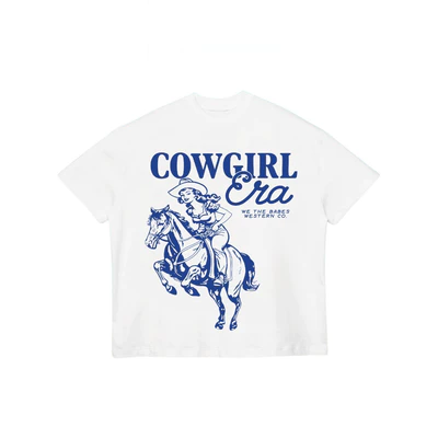 TheGlam CHÍNH HÃNG - Áo Thun Trắng "COW GIRL" UNISEX Form Boxy - TS03-20