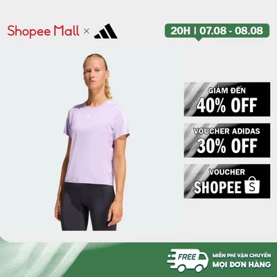 [Duy nhất 8.8 - VOUCHER 30%]adidas Gym & Training Áo Thun 3 Sọc Train Essentials AEROREADY Nữ Màu tím KC3324