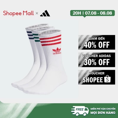 [Duy nhất 8.8 - VOUCHER 30%]adidas Phong cách sống Bộ 3 Đôi Tất Cổ Trung Unisex trắng IL5026