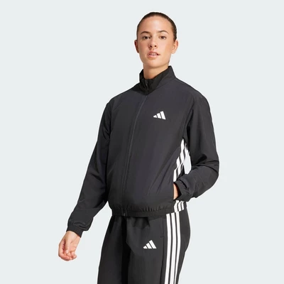 adidas Gym & Training Train Essentials 3-Stripes Woven Warm-Up Jacket Women Black JD6539