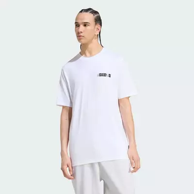 adidas Phong cách sống ÁO THUN GRAPHIC NOVELTY CARDS Nam trắng KC7129