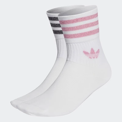 adidas Phong cách sống Bộ 2 Đôi Tất Nhũ Cổ Trung Nữ trắng HK0301