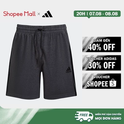 [Duy nhất 8.8 - VOUCHER 30%]adidas Phong cách sống Quần Short 3 Sọc Essentials AEROREADY Nam Xám GV6354