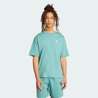adidas Phong cách sống Áo Thun In Graphic Tất Chó Nam Ngọc lam JL9242