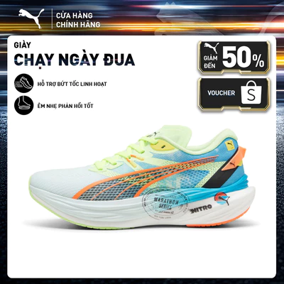 Giày Chạy Bộ PUMA Nam Deviate NITRO 3 MS Nitro Blue-Fizzy Apple Màu Xanh