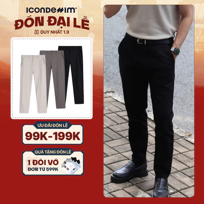 Quần Kaki Nam ICONDENIM Ống Ôm Fundamental Form Slim QKID0032