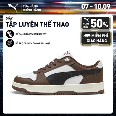 Giày Thể Thao PUMA Unisex Rebound Slam Lo Chestnut Brown-Black-White Màu Nâu