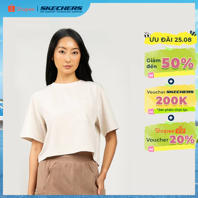 Crop Top Nữ Skechers Urban Outdoor Crop Top - SL325W451-04DT Online Sale
