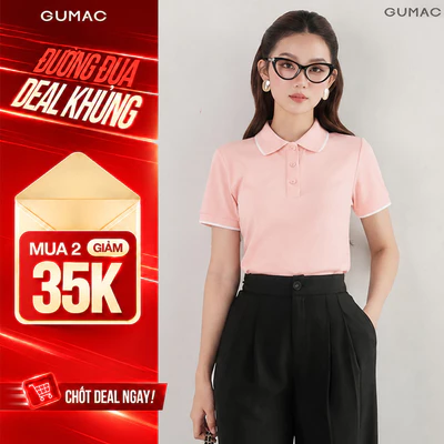 Áo Polo Nữ GUMAC Cotton TICI Áo Thun Có Cổ Tay Ngắn Công Sở Thể Thao PLE03028