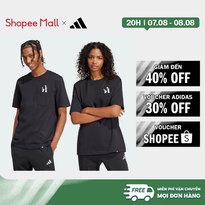 [Duy nhất 8.8 - VOUCHER 30%]adidas Lifestyle Lounge Slides Graphic Pocket Tee Men Black JC5283