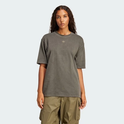 adidas Phong cách sống Áo Thun Oversize Washed Nữ Đen JI5729