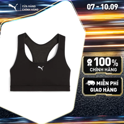 Áo Ngực Thể Thao Chạy Bộ PUMA Nữ 4KEEPS RUN BRA - MID Black Màu Đen