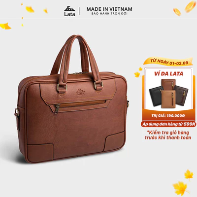 Cặp Công Sở Lata (Thời trang nam basic đựng laptop 14 inch - Cặp da CA30)