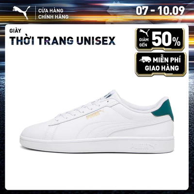 Giày Thời Trang PUMA Unisex Smash 3.0 L White-Malachite Màu Trắng