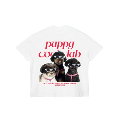 TheGlam CHÍNH HÃNG - Áo Thun Trắng Chó "PUPPY" Form Boxy UNISEX - TS05-06