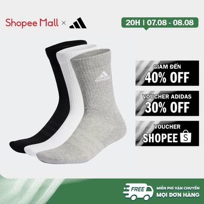 [Duy nhất 8.8 - VOUCHER 30%]adidas Phong cách sống & Bóng rổ Bộ 3 Đôi Tất Cao Cổ Có Đệm Unisex Xám IC1311