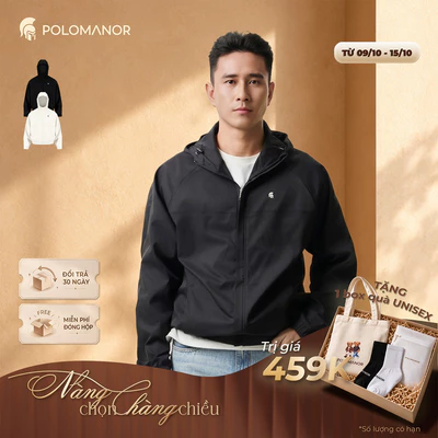 Áo khoác gió nam Cao Cấp chống nắng ASTON, chất liệu Dù Twill mềm mịn thoáng mát - POLOMANOR
