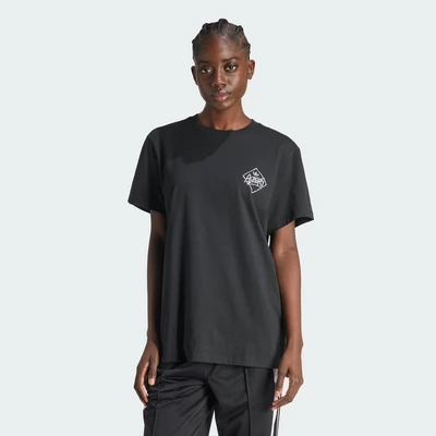 adidas Phong cách sống Áo Thun Graphic Watermark Nữ Đen IU2487