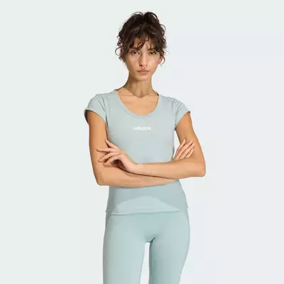 adidas Gym & Training Áo Baby Tee Hyperglam Nữ màu xanh lá KC7677